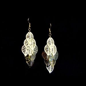 Gold Leaves Drop Earrings